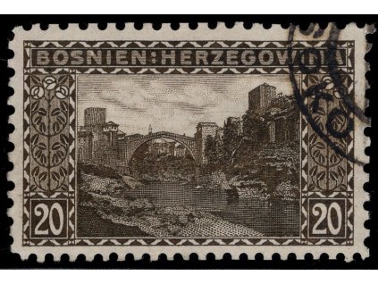 Rakousko - Bosna a Hercegovina 1906, Mi. 35, O 20 h, Řz 9:9:10:9