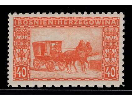 Rakousko - Bosna a Hercegovina 1906, Mi. 39, x 40 h, Řz 9:9:6:12