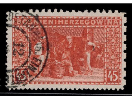 Rakousko - Bosna a Hercegovina 1906, Mi. 40, O 45 h, Řz 9:6:12:12