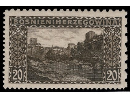 Rakousko - Bosna a Hercegovina 1906, Mi. 35, x 20 h, Řz 9:6:12:12