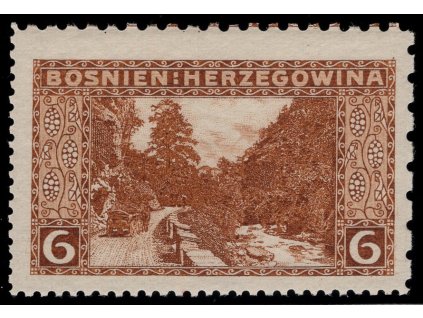 Rakousko - Bosna a Hercegovina 1906, Mi. 33, xx 6 h, Řz 9:6:12:12