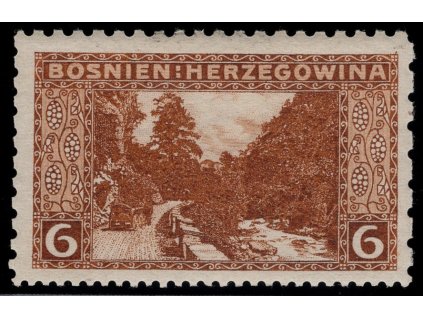 Rakousko - Bosna a Hercegovina 1906, Mi. 33, xx 6 h, Řz 9:6:12:9