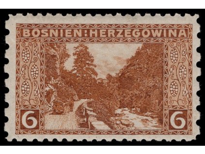 Rakousko - Bosna a Hercegovina 1906, Mi. 33, x 6 h, Řz 9:6:9:6