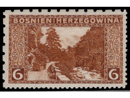 Rakousko - Bosna a Hercegovina 1906, Mi. 33, x 6 h, Řz 6:12:12:6