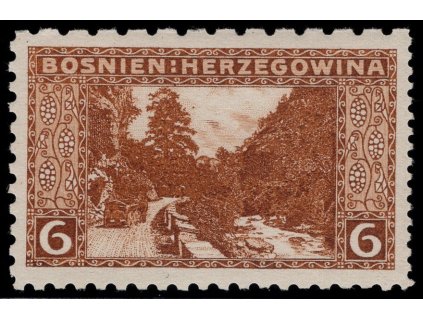 Rakousko - Bosna a Hercegovina 1906, Mi. 33, xx 6 h, Řz 6:12:9:9