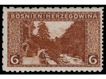 Rakousko - Bosna a Hercegovina 1906, Mi. 33, xx 6 h, Řz 6:12:9:6