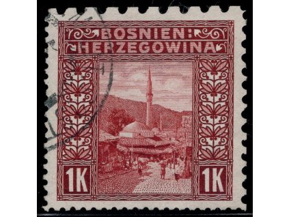 Rakousko - Bosna a Hercegovina 1906, Mi. 42, O 1 K, Řz 6:9:12:12