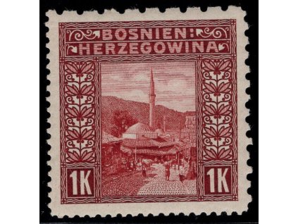 Rakousko - Bosna a Hercegovina 1906, Mi. 42, xx 1 K, Řz 6:9:12:12