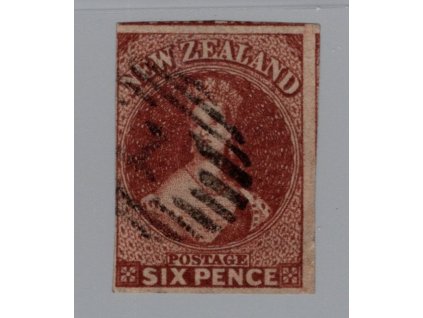 Nový Zéland 1862, Mi. 16, O 6d (plný střih)