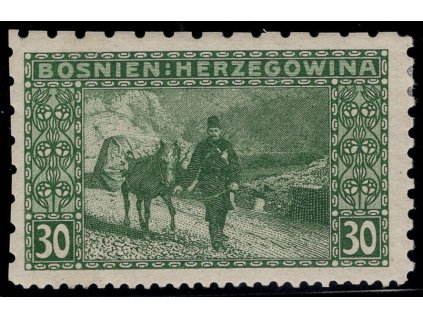 Rakousko - Bosna a Hercegovina 1906, Mi. 37, x 30 h, Řz 6:9:12:6