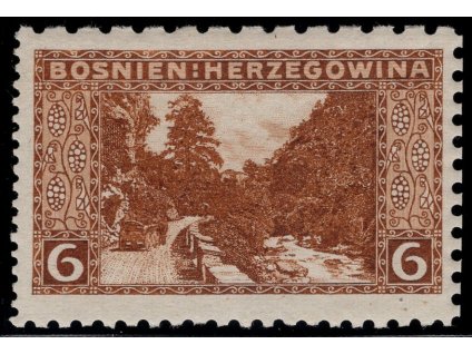 Rakousko - Bosna a Hercegovina 1906, Mi. 33, xx 6 h, Řz 6:9:9:12