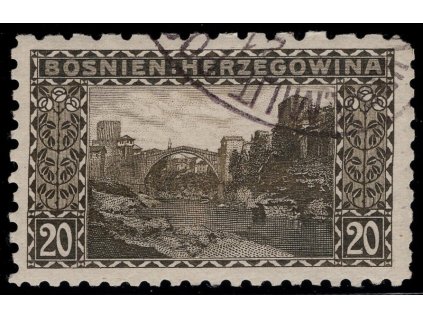 Rakousko - Bosna a Hercegovina 1906, Mi. 35, O 20 h, Řz 6:9:9:9