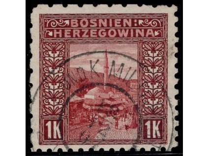 Rakousko - Bosna a Hercegovina 1906, Mi. 42, O 1 K, Řz 6:9:9:6