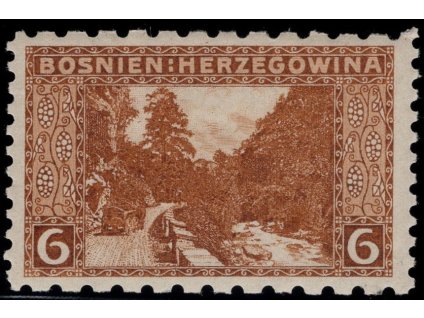Rakousko - Bosna a Hercegovina 1906, Mi. 33, x 6 h, Řz 6:9:6:9