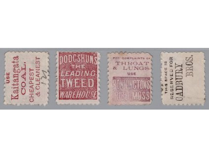 Nový Zéland 1890 (cca), O 4 ks s reklamou