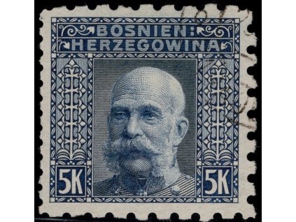 Rakousko - Bosna a Hercegovina 1906, Mi. 44, O 5 K, Řz 6:6:6:9