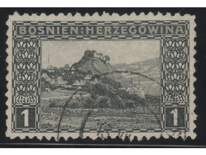 Rakousko - Bosna a Hercegovina 1906, Mi. 29, O 1 h, Řz 10