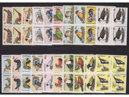 Austrálie 1978-80, Mi. 654…735, xx Ptáci (komplet!, 20 čtyřbloků)