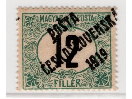 ČSR I 1919, Pof. 129, xx 12f PČ - černé číslo I. typ (nádherný svěží kus, v této jakosti možná unikát)