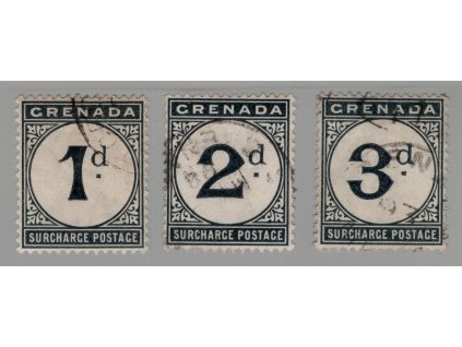 Grenada Doplatní 1892, Mi. P1-3, O 1 - 3d