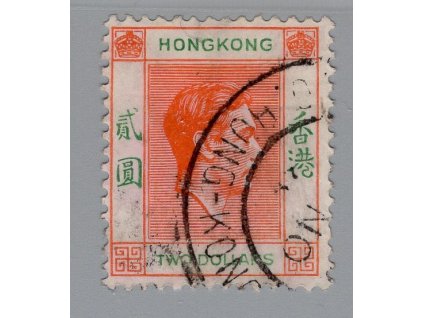 Čína - Hong Kong 1938, Mi. 157 I., O 2$ Jiří VI.