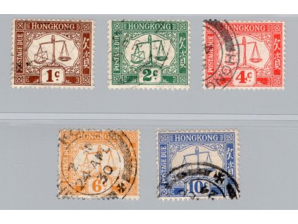 Čína - Hong Kong Doplatní 1924, Mi. P 1-5, O