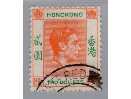 Čína - Hong Kong 1938, Mi. 157, O 2$ Jiří VI.
