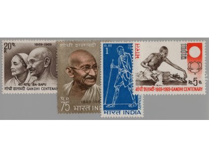 Indie 1969, Mi. 481-4, xx Gándhí