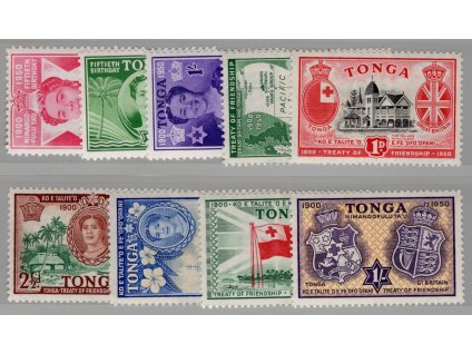 Tonga 1950/51, Mi. 91-9, xx Královna Salote a Smlouva o přátelství mezi Velkou Británií a Tongou