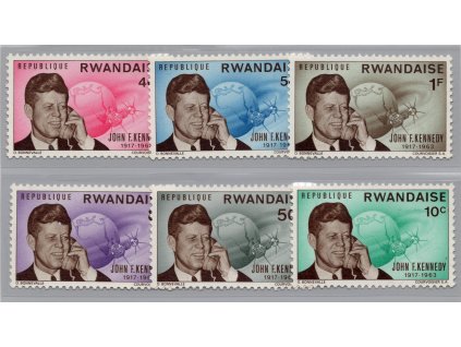 Rwanda 1965, Mi. 129-34, xx Kosmos-JFK