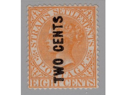 Malajsie - Průlivové osady (Straits Settlements) 1883, Mi. 43, (x) 2/8c přetisk