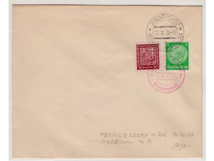 Sudety 1938, ⌧︎ Hennersdorf - Jindřichov