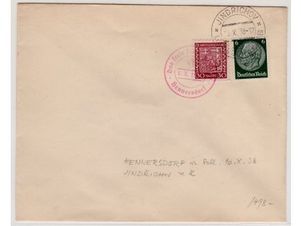 Sudety 1938, ⌧︎ Hennersdorf - Jindřichov