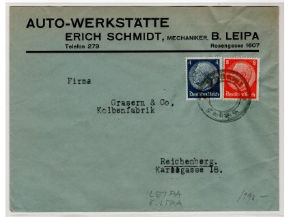 Sudety 1938, ⌧︎ Leipa - Česká Lípa