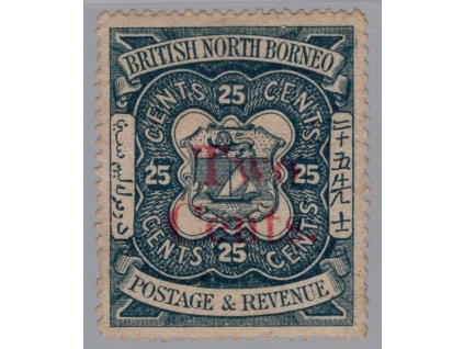 Severní Borneo 1890, Mi. 42, x 2/25c přetisk