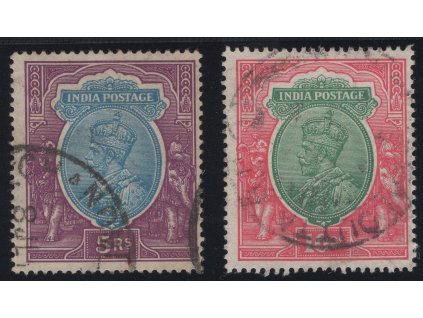 Indie 1926, Mi. 110-1, O 5 a 10R (10R převrácená průsvitka)