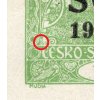 ČSR I SO 1920, Pof. SO 4, x 10 h zelená nezoubkovaná s okrajem, ZP 41/2, zajímavá tisková nahodilost - levá "příčka"