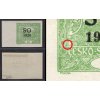ČSR I SO 1920, Pof. SO 4, x 10 h zelená nezoubkovaná s okrajem, ZP 41/2, zajímavá tisková nahodilost - levá "příčka"