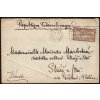 ČSR I (Francie) 1921, obálka dopisu odeslaného slavnou pěvkyní Emou Destinnovou z Paříže v průběhu jejího turné, adresa na ředitelku jejího velkostatku psána její rukou, zajímavé