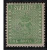 Švédsko 1855, Mi. 1 - novotisk s původním Hz 14, x 3 sk, opravený lep
