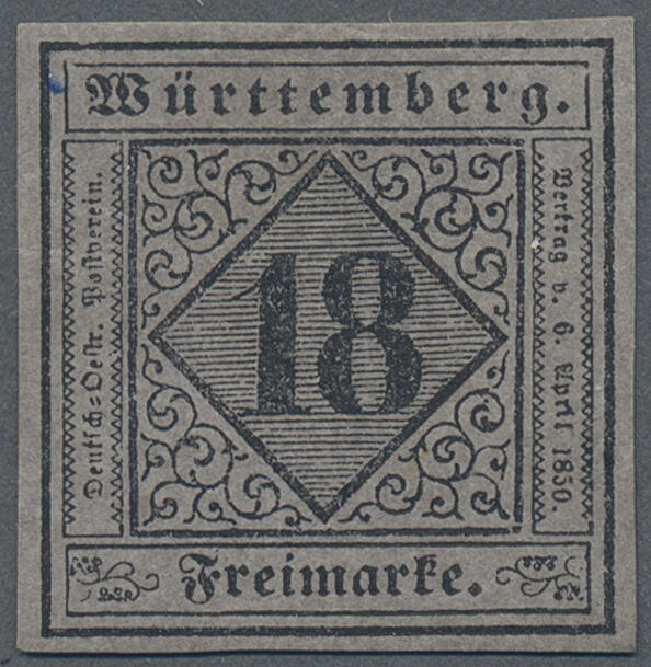 První emise Württemberska (1851–1852) a hodnota 18 Kreuzer