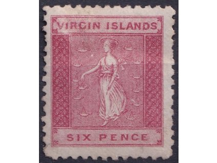 BRITISH VIRGIN ISLANDS QV SG7, 6d rose-red*( 65£)