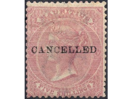 MAURITIUS 1863 SG.71*, přetisk CANCELLED