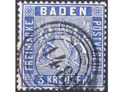 3966 baden c 10c 3 kreuzer 1860 overena