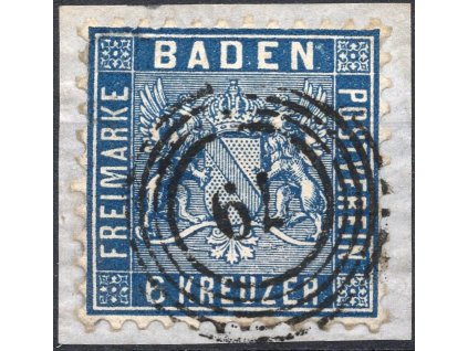 3969 baden c 14 6 kreuzer 1860 overena