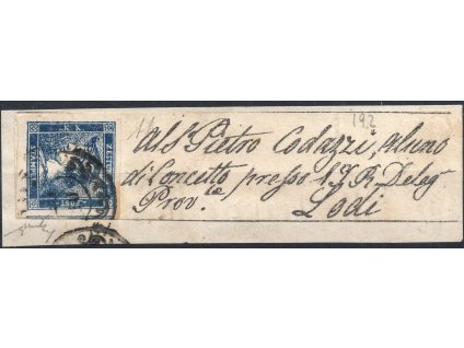 Rakousko MERKUR Mi.6 páska ověřená  LOMBARDEI UND VENETIEN