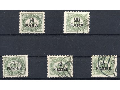 Österreichische Post in der Levante PORTO Mi.Nr:1-5