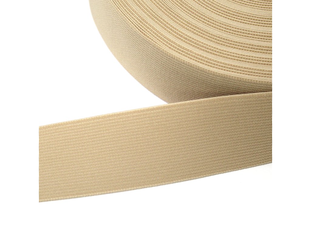 Pruženka guma tkaná 40mm 83840 béžová