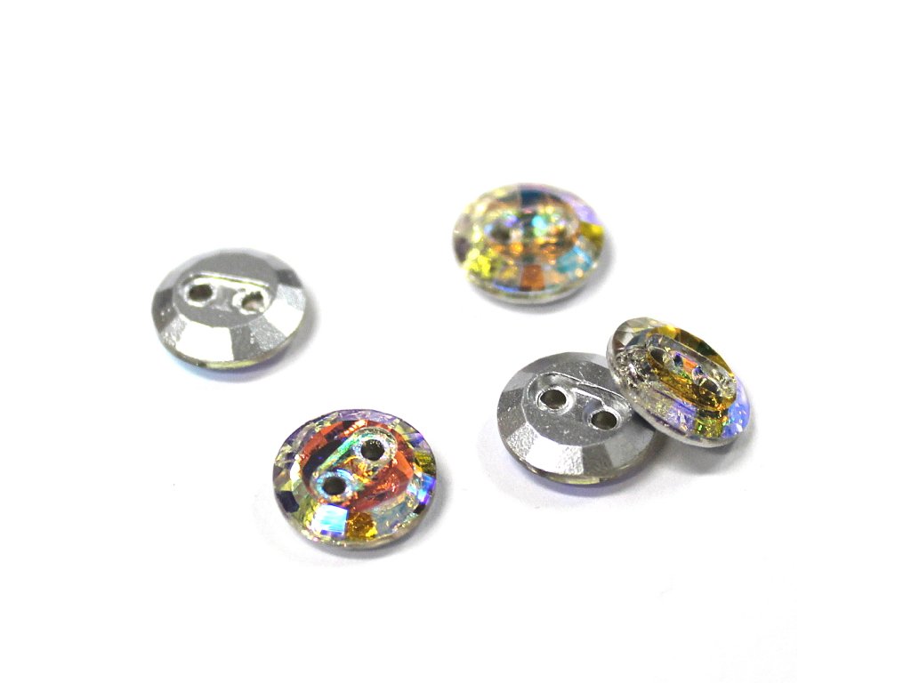 Knoflík crystal 909900 10mm duhový čirý