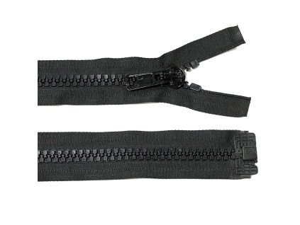 Kostěný zip no.8 rozepínací 115cm černý 8mm bundový